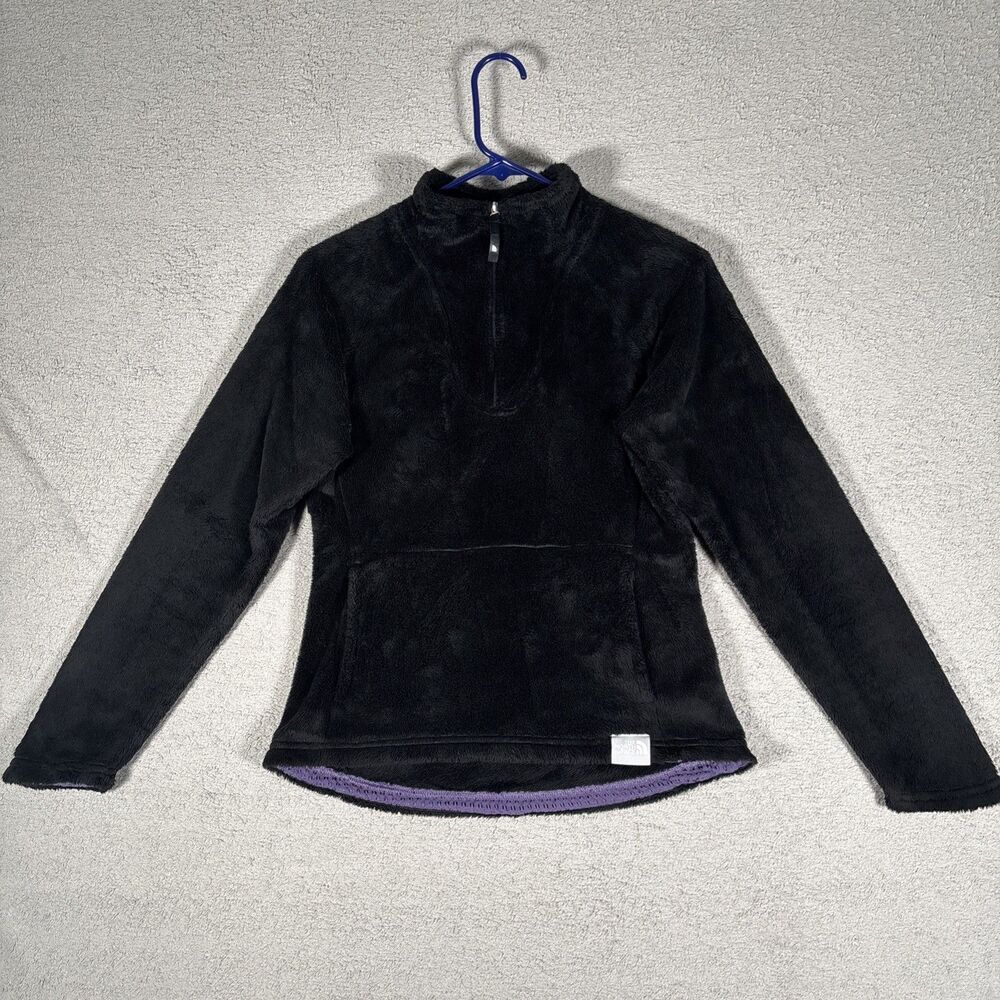 The North Face Osito Fleece Pullover 1/4 Zip‎ Women’s Size S Black Anorak Pocket